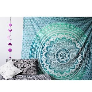 Tapestry Blue and Green Mandala